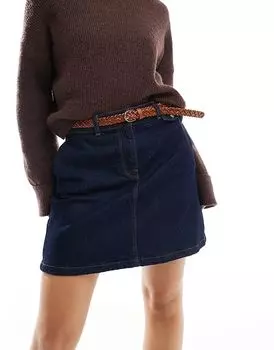 Плетеный ремень из искусственной кожи коньячного цвета Pieces