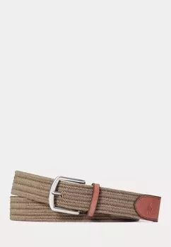 Плетеный ремень LEATHER TRIM BRAIDED BELT Ralph Lauren, оливковый