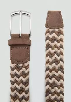 Плетеный ремень Mango, бежевый