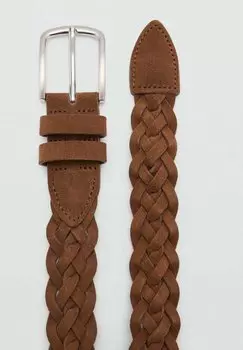 Плетеный ремень Mango, коричневый