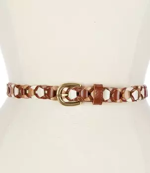 Плетеный ремень Patricia Nash с цепочками, мультиколор