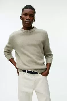 Плетеный ремень с кожаной отделкой Arket, синий