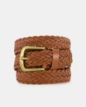 Плетеный ремень с пряжкой Tintoretto, темно-коричневый