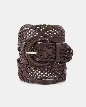 Плетеный ремень шоколадно-коричневого цвета LT, темно коричневый