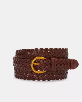 Плетеный ремень светло-коричневого цвета с металлической пряжкой LT, коричневый
