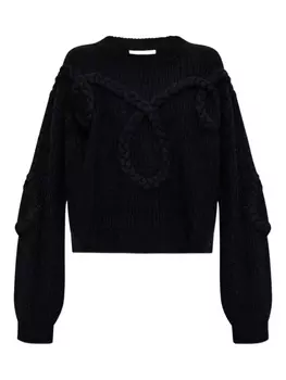 Плетеный свитер с косами MUNTHE, черный