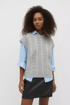 Плетеный свитер Stradivarius, серый