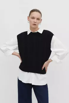 Плетеный свитер Stradivarius, темно-синий