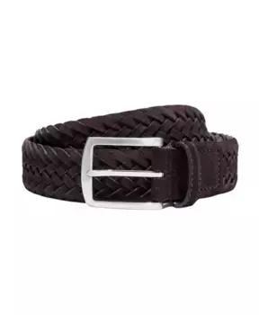 Плетеный замшевый ремень ручной работы Scarosso, коричневый