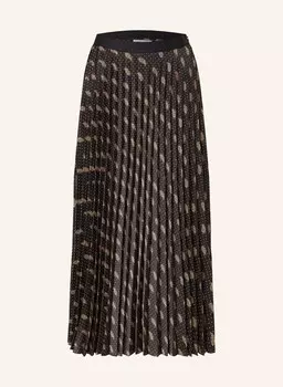 Плиссированная атласная юбка Sandro, коричневый