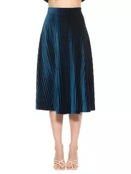 Плиссированная бархатная юбка-миди Alaina Alexia Admor, бирюзовый