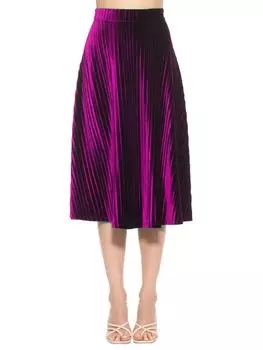 Плиссированная бархатная юбка-миди Alaina Alexia Admor, цвет Magenta