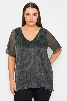 Плиссированная блузка Evans, черный