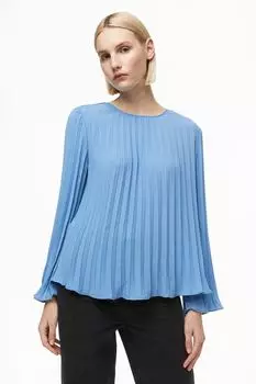 Плиссированная блузка H&amp;M, светло-синий