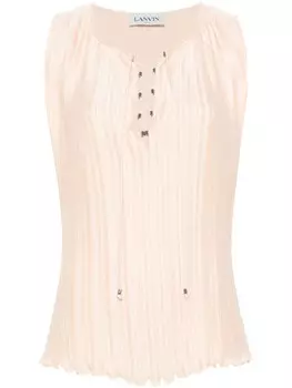 Плиссированная блузка Lanvin с кулиской, оранжевый