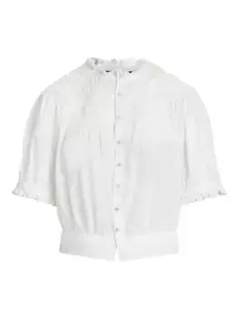 Плиссированная блузка с объемными рукавами POLO RALPH LAUREN, белый