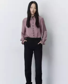 Плиссированная блузка с рюшами Sfera, розовый