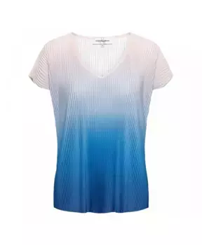 Плиссированная блузка с V образным вырезом &Co Woman, синий