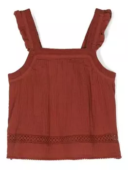 Плиссированная блузка с вышивкой Scotch & Soda, красный