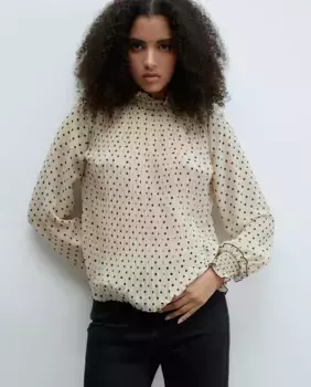 Плиссированная блузка Sfera, цвет Camel