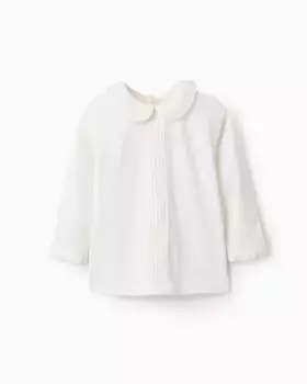 Плиссированная футболка для девочки с рюшами Zippy, белый