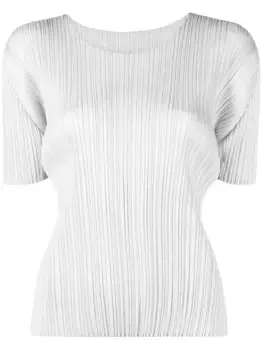 Плиссированная футболка Pleats Please Issey Miyake, серый