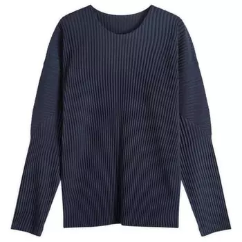 Плиссированная футболка с длинным рукавом Homme Pliss Issey Miyake, синий