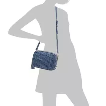 Плиссированная кожаная сумка-мессенджер/сумка на плечо Tiffany & Fred Tiffany & Fred Paris, синий