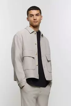 Плиссированная куртка на пуговицах River Island, бежевый