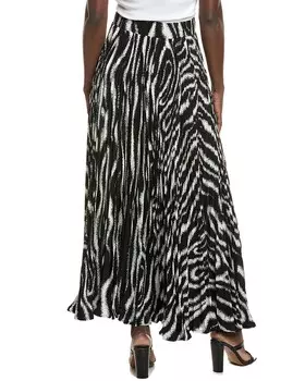 Плиссированная макси-юбка трапециевидной формы с полосками зебры Gracia, черный