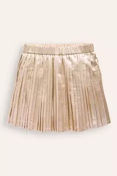 Плиссированная мини юбка Boden, золотой