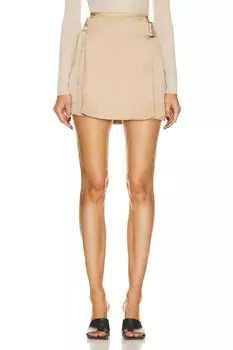 Плиссированная мини-юбка Burberry, цвет Soft Fawn IP Pattern