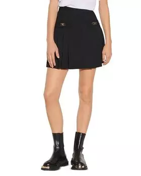 Плиссированная мини-юбка Rebeca Sandro, цвет Black