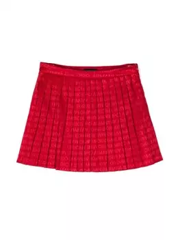Плиссированная мини-юбка с логотипом Emporio Armani Kids, красный