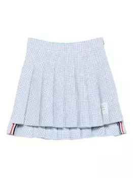 Плиссированная мини-юбка в клетку THOM BROWNE, синий
