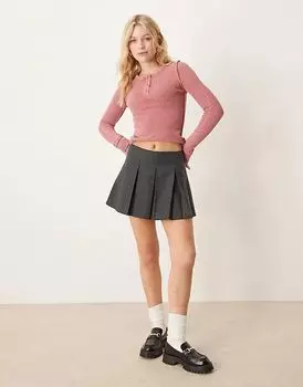 Плиссированная мини-юбка в мелкую клетку ASOS DESIGN