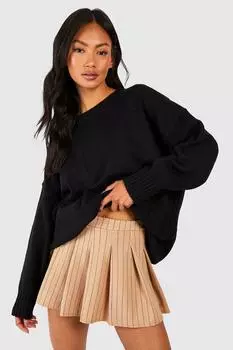 Плиссированная мини-юбка в тонкую полоску boohoo, бежевый