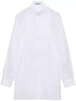 Плиссированная рубашка из батиста Prada, белый