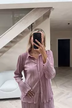 Плиссированная рубашка Perrie Sian In The Style, розовый