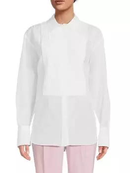 Плиссированная рубашка под смокинг на пуговицах Frame, белый