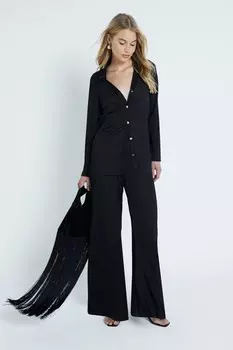 Плиссированная рубашка River Island, черный