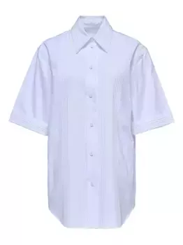 Плиссированная рубашка с короткими рукавами JIL SANDER, белый