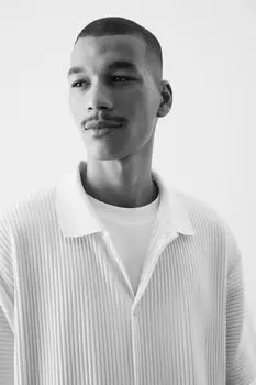 Плиссированная рубашка свободного кроя H&M, бежевый