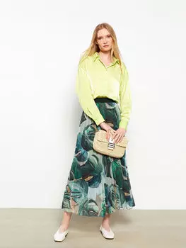 Плиссированная шифоновая Женская юбка с эластичной резинкой на талии LCWAIKIKI Classic