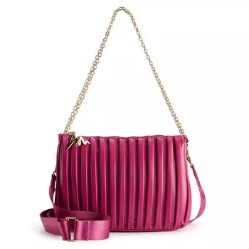 Плиссированная сумка через плечо с тремя отделениями Nicole Miller, цвет Fuschia