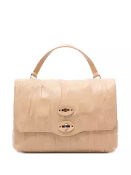 Плиссированная сумка на плечо с заклепками Zanellato, нейтральный