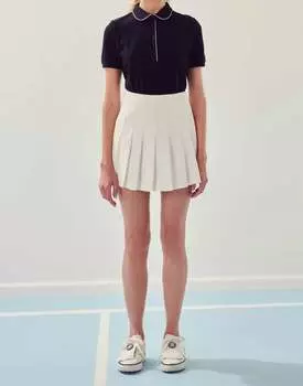 Плиссированная теннисная юбка белого цвета 2.7 AUGUST APPAREL