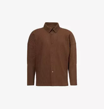 Плиссированная трикотажная рубашка свободного кроя Homme Plisse Issey Miyake, коричневый