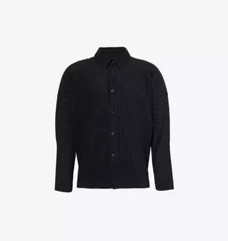 Плиссированная трикотажная рубашка свободного кроя Homme Plisse Issey Miyake, черный