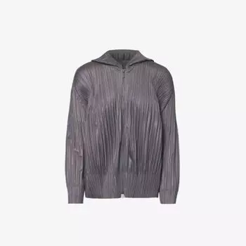 Плиссированная трикотажная толстовка стандартного кроя Pleats Please Issey Miyake, серый